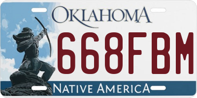 OK license plate 668FBM