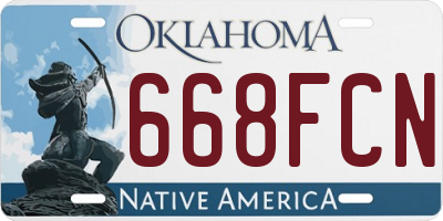 OK license plate 668FCN