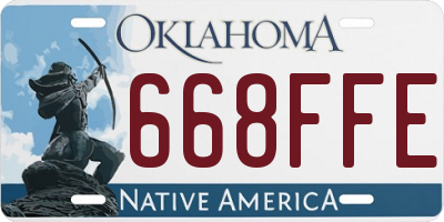 OK license plate 668FFE