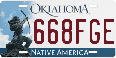 OK license plate 668FGE