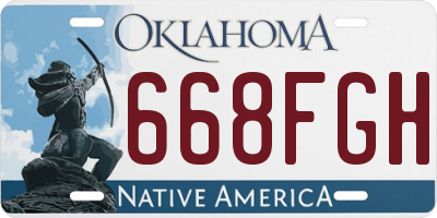 OK license plate 668FGH