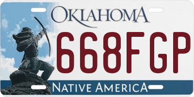 OK license plate 668FGP