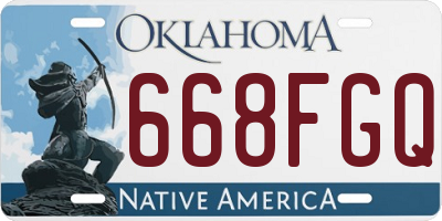 OK license plate 668FGQ