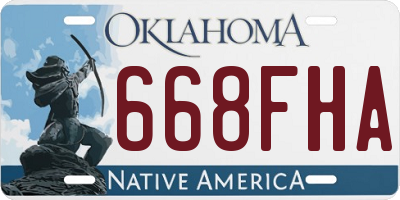 OK license plate 668FHA