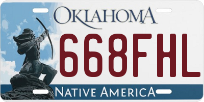 OK license plate 668FHL