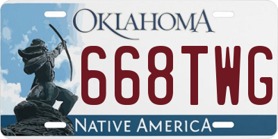 OK license plate 668TWG
