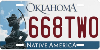 OK license plate 668TWO