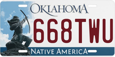 OK license plate 668TWU