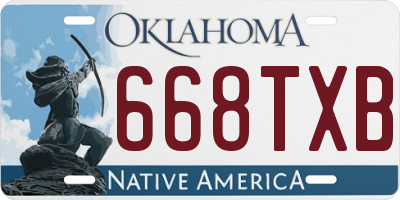 OK license plate 668TXB