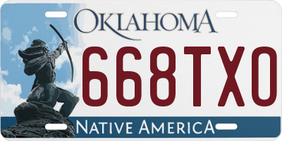 OK license plate 668TXO