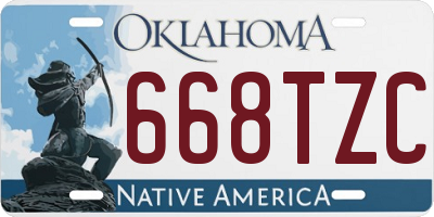 OK license plate 668TZC