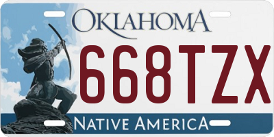 OK license plate 668TZX