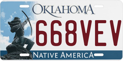 OK license plate 668VEV