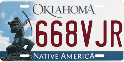 OK license plate 668VJR