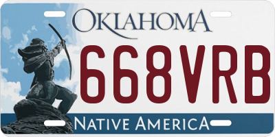 OK license plate 668VRB