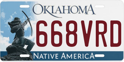 OK license plate 668VRD