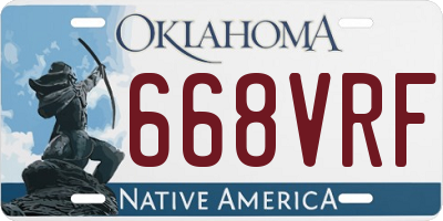 OK license plate 668VRF