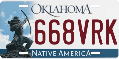 OK license plate 668VRK