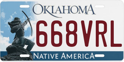 OK license plate 668VRL