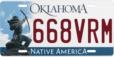 OK license plate 668VRM