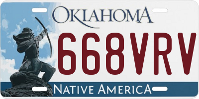 OK license plate 668VRV