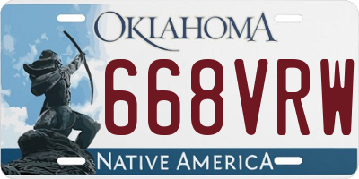 OK license plate 668VRW