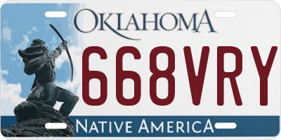 OK license plate 668VRY