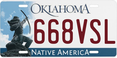 OK license plate 668VSL