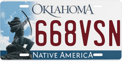 OK license plate 668VSN