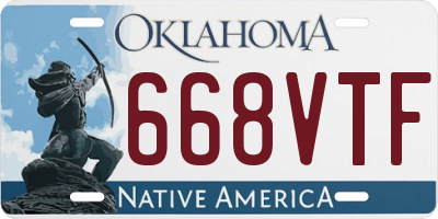 OK license plate 668VTF