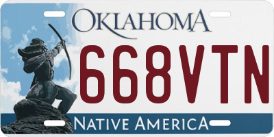 OK license plate 668VTN