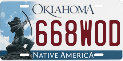 OK license plate 668WOD
