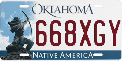 OK license plate 668XGY
