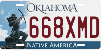 OK license plate 668XMD