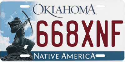 OK license plate 668XNF