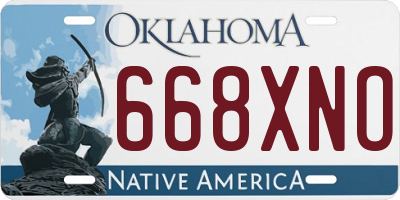 OK license plate 668XNO