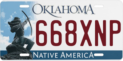 OK license plate 668XNP