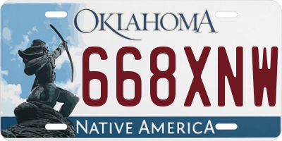OK license plate 668XNW