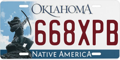 OK license plate 668XPB