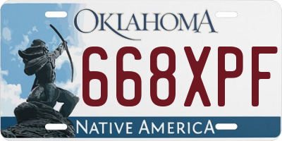 OK license plate 668XPF