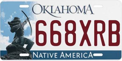 OK license plate 668XRB