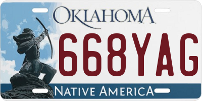 OK license plate 668YAG