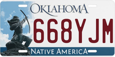 OK license plate 668YJM