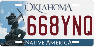 OK license plate 668YNQ