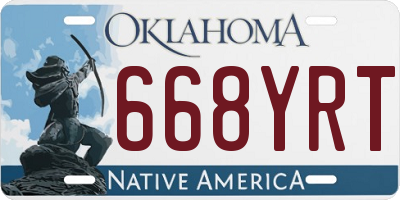 OK license plate 668YRT