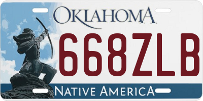OK license plate 668ZLB