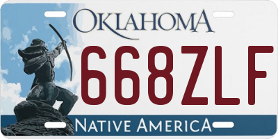 OK license plate 668ZLF