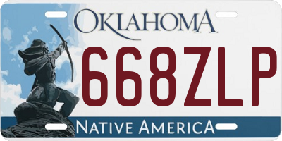OK license plate 668ZLP