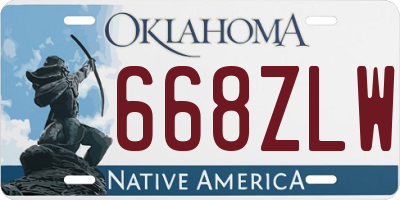 OK license plate 668ZLW