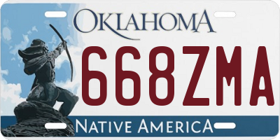 OK license plate 668ZMA
